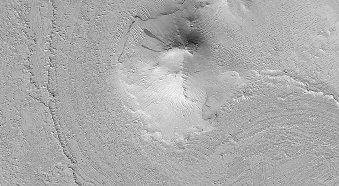 Dissected Wrinkle Ridge Surrounded by Viscous Flows in Elysium Planitia