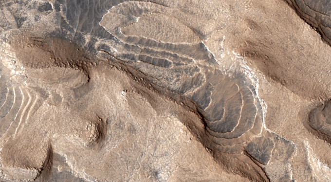 Faulted Layers in Becquerel Crater