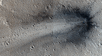 Un impacto reciente en Elysium Planitia