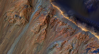 Colorful Equatorial Gullies in Krupac Crater