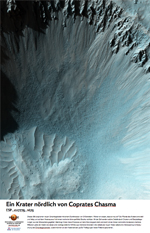 Ein Krater nrdlich von Coprates Chasma