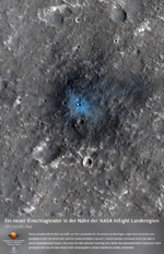 Ein neuer Einschlagkrater in der Nähe der NASA InSight Landeregion