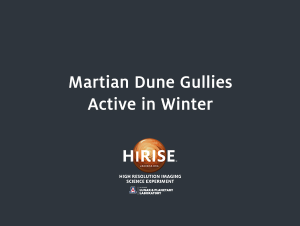 Martian Dune Gullies Active in Winter