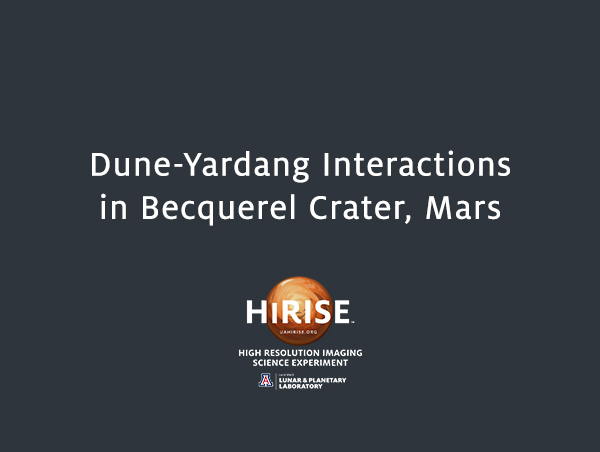 Dune-Yardang Interaction in Becquerel Crater, Mars