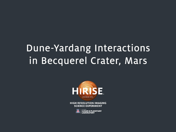 Dune-Yardang Interaction in Becquerel Crater, Mars