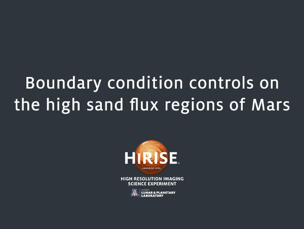 Boundary condition controls on the high sand flux regions of Mars