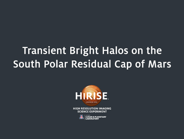 Transient Bright Halos on the South Polar Residual Cap of Mars