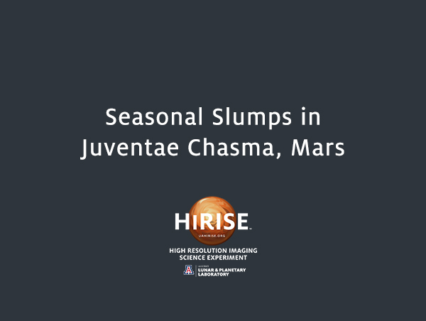 Seasonal Slumps in Juventae Chasma, Mars