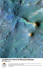 La paleta de colores de Nilosyrtis Mensae 