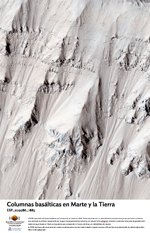 Columnas baslticas en Marte y la Tierra 