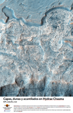 Capas, dunas y acantilados en Hydrae Chasma 