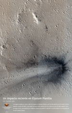 Un impacto reciente en Elysium Planitia