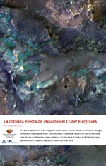 La colorida eyecta de impacto del Crter Hargraves