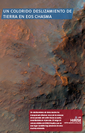Un colorido deslizamiento de tierra en Eos Chasma