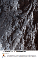 Capas en erosión en Melas Chasma