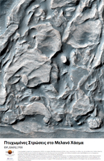 Πτυχωμένες Στρώσεις στο Μελανό Χάσμα (Melas Chasma) στο κέντρο των Κοιλάδων του Mariner
