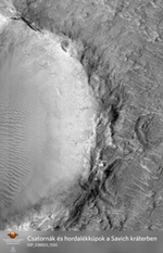 Csatornák és hordalékkúpok a Savich kráterben