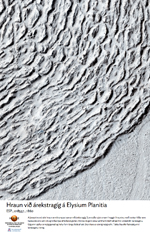 Hraun við árekstragíg á Elysium Planitia