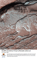 Dreifð vetrarbirta í Chasma Boreale stallanum