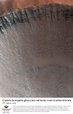 Cratere da impatto ghiacciato nel tardo inverno settentrionale
