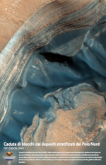 Caduta di blocchi dai depositi stratificati del Polo Nord