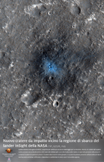 Nuovo cratere da impatto vicino la regione di sbarco del lander InSight della NASA