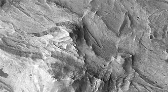 Contact between Wallrock and Light-Toned Layering in Melas Chasma