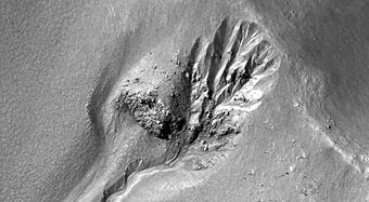 Gullies in Crater in Aonia Terra
