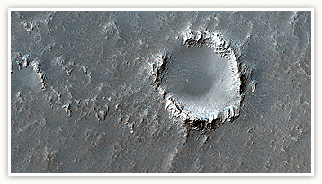 Unusual Crater with Lava Flows near Arsia Mons