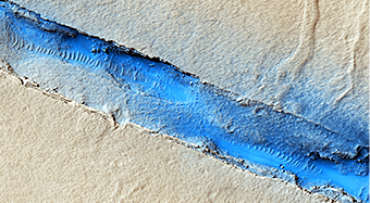 Fissure near Cerberus Fossae with Tectonic Morphologies