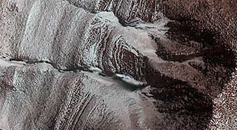 Frosted Gullies in a Central Pit