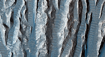 Yardangs in Arsinoes Chaos