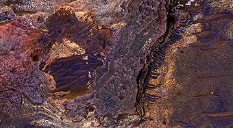 Sedimentary Rock Layers on a Crater Floor