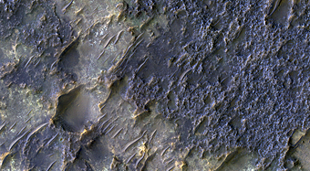 Contact between Two Distinct Types of Bedrock Northwest of Hellas Planitia