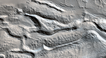 Icy Flow in a Crater