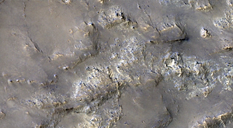 Exposed Bedrock in the Koval’sky Impact Basin