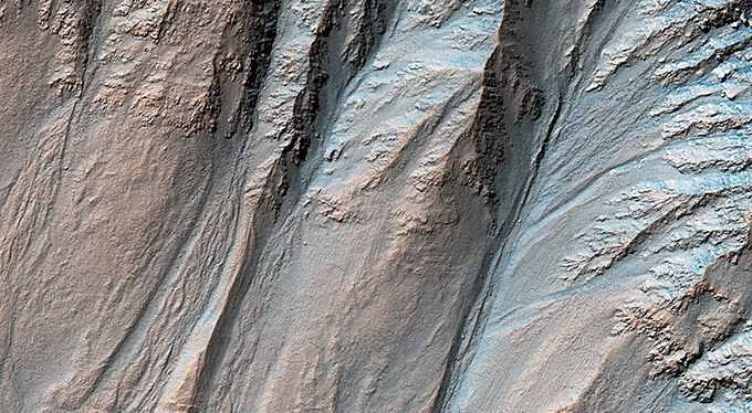 Complex Gullies in a Crater