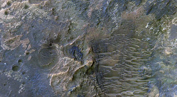Colorful Impact Ejecta in Ladon Valles