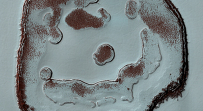 Changes of a Happy Crater