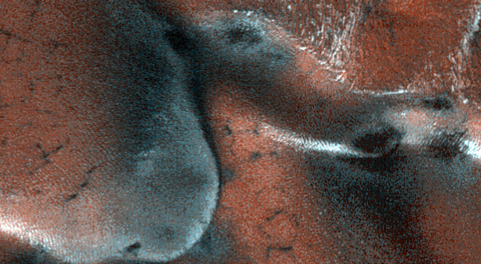 Frosty Sand Dunes of Mars