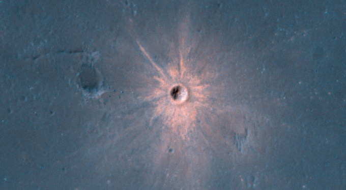 A New Impact Crater with Bright Ejecta