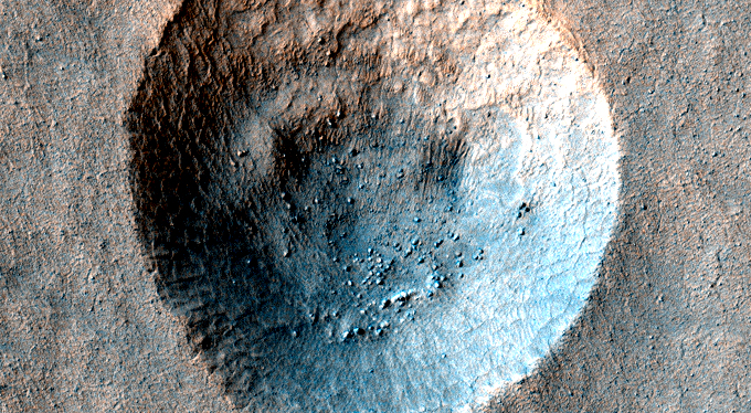 A Crater in Scalloped Terrain