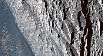 Sandstone Cliffs and Hematite Lag Deposits of Ophir Mensa