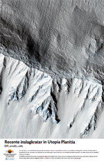 Recente inslagkrater in Utopia Planitia
