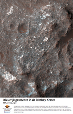 Kleurrijk gesteente in de Ritchey Krater