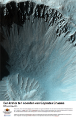 Een krater ten noorden van Coprates Chasma
