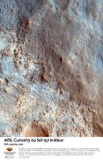 MSL Curiosity op Sol 157 in kleur