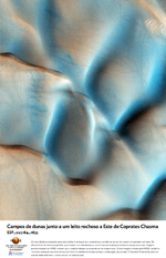 Campos de dunas junto a um leito rochoso a Este de Coprates Chasma