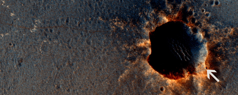 Color Image of Opportunity at Santa Maria Crater