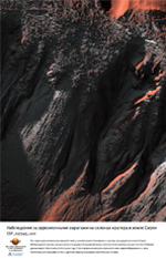 Наблюдение за эрозионными оврагами на склонах кратера в земле Сирен